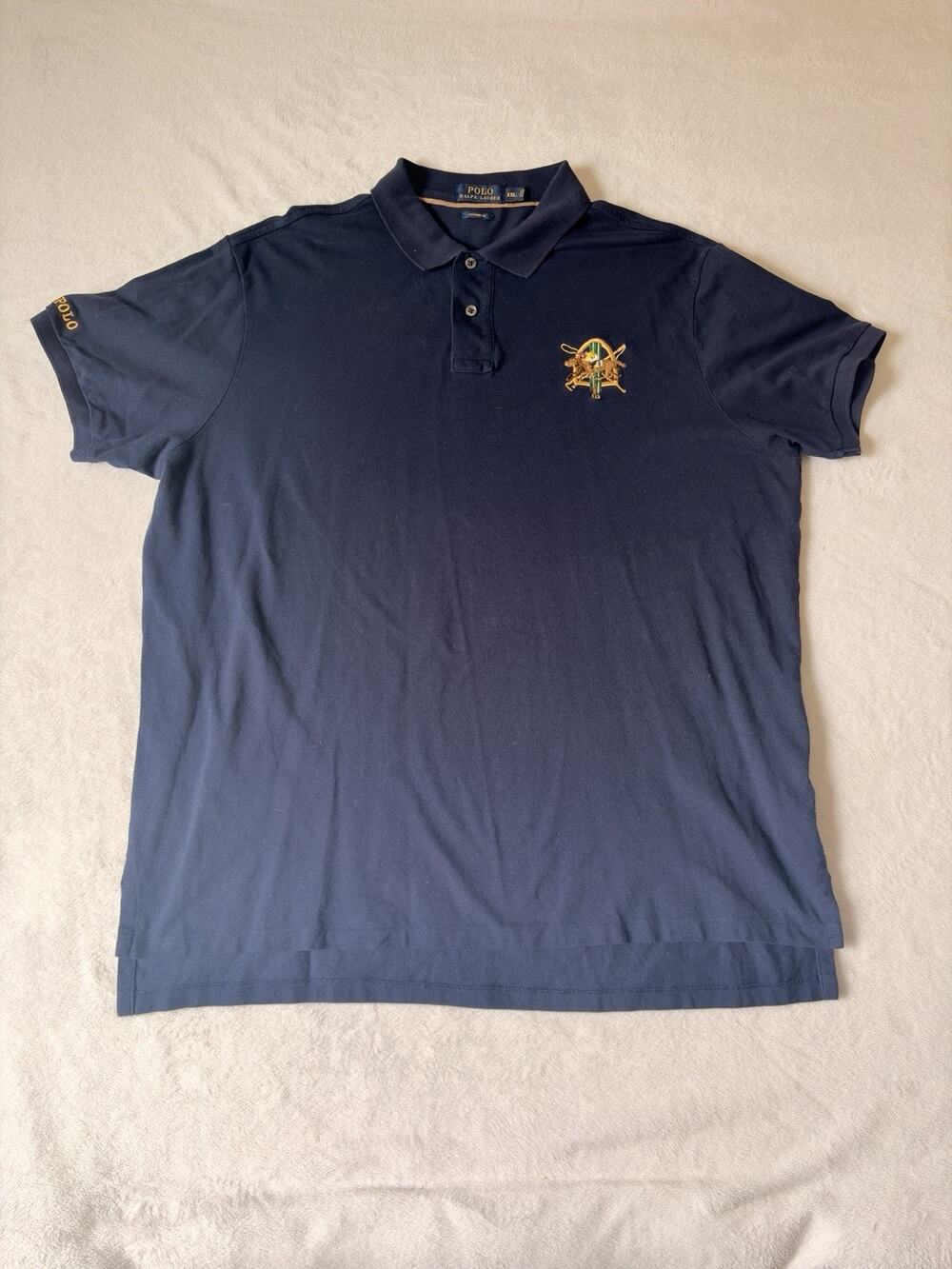 Polo Ralph Lauren Size XXL Custom Fit Blue Polo Shirt Crest